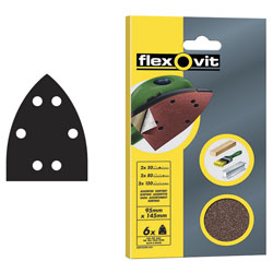 Flexovit 63642526407 Detail Hook & Loop Sanding Sheets 95 x 145mm Coarse 50G