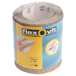 Flexovit 63642526410 General Purpose Sanding Roll 115mm x 5m Extra Coarse 50g