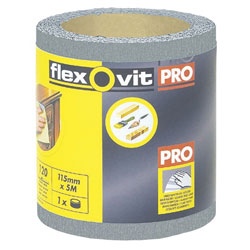 Flexovit 63642526415 H/P Finishing Sanding Roll 115mmx5m 120G-Extra Coarse