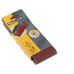 Flexovit 63642526461 Cloth Sanding Belts 75mm x 457mm 50G Coarse - Pack Of 2