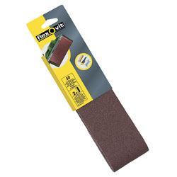 Flexovit 63642526466 Cloth Sanding Belts 75mm x 533mm 50G Coarse - Pack Of 2