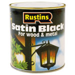 Rustins SATB250 Quick Drying Satin Black Paint 250ml