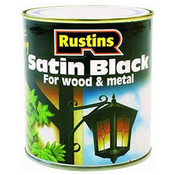 Rustins SATB500 Quick Drying Satin Black Paint 500ml