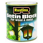 Rustins SATB500 Quick Drying Satin Black Paint 500ml