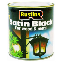 Rustins SATB2500 Quick Drying Satin Black Paint 2.5 Litre