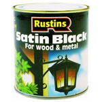 Rustins SATB2500 Quick Drying Satin Black Paint 2.5 Litre