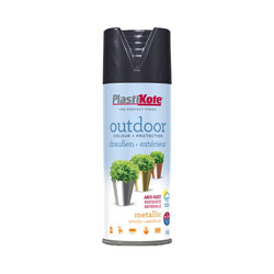 Plastikote 440.0018304.076 18304 Outdoor Spray Paint Metallic Black 400ml