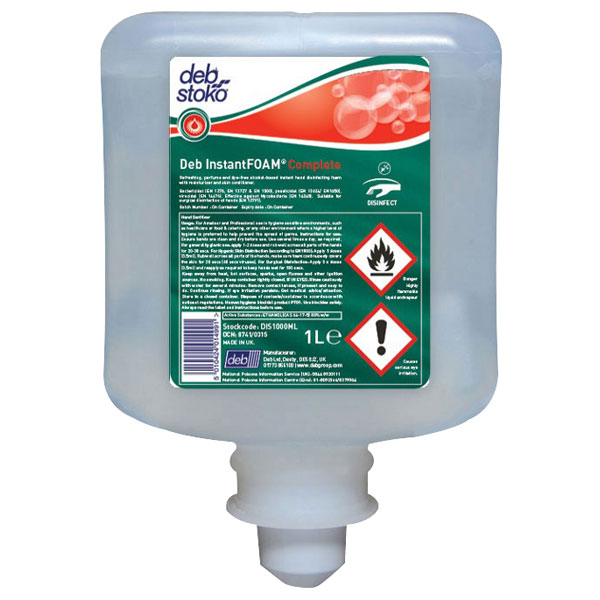  Stoko DIS1000ML InstantFOAM® Complete Alcohol-Based Hand Sanitiser 1L