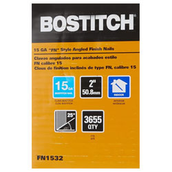 Bostitch FN1532 FN15 Series Angled Finish Nails 15 Gauge 50mm - Pack Of 3655