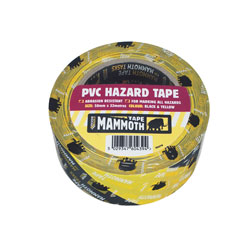 Everbuild 2HAZYW PVC Hazard Tape Black / Yellow 50mm x 33m