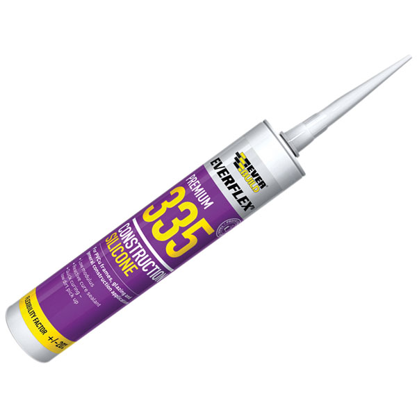 Everbuild 335WE Construction Silicone White 310ml 335