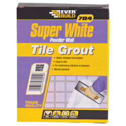 Everbuild GROUT1 704 Super White Powder Wall Tile Grout 1kg