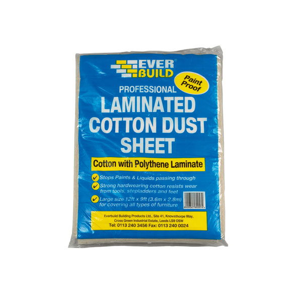 Click to view product details and reviews for Everbuild Lamdust Laminated Cotton Dust Sheet 36 X 27m.