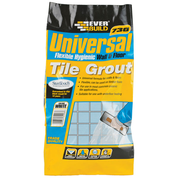 Everbuild UNIFLEX5WE Universal Flexible Wall &amp; Floor Tile Grout Wh...