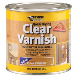 Everbuild WVARCLS02 Quick Dry Wood Varnish Satin Clear 250ml