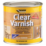 Everbuild WVARCLS02 Quick Dry Wood Varnish Satin Clear 250ml