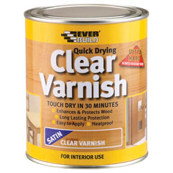 Everbuild WVARCLS07 Quick Dry Wood Varnish Satin Clear 750ml