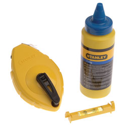 Stanley 0-47-443 Chalk Line 30m Blue Chalk & Level