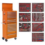 Sealey TBTPCOMBO4 Tool Chest Combi 14 Drawer - BB Runner - Orge & Tool Kit 446pc