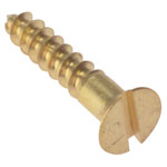 ForgeFix CSK584BR Wood Screw Slotted CSK Solid Brass 5/8 x 4 Box 200