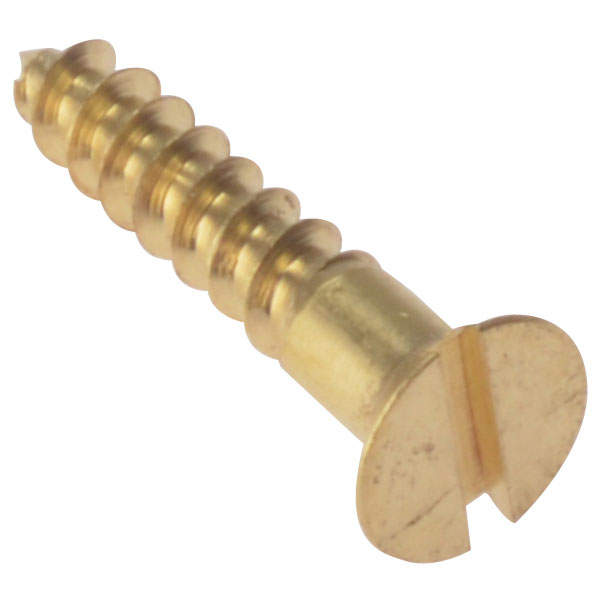ForgeFix CSK586BR Wood Screw Slotted CSK Solid Brass 5/8 x 6 Box 200