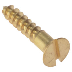 ForgeFix CSK586BR Wood Screw Slotted CSK Solid Brass 5/8 x 6 Box 200