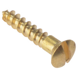 ForgeFix RAH346BR Wood Screw Slotted Raised Head ST Solid Brass 3/4x6 Box 200