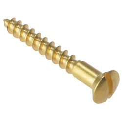 ForgeFix RAH1148BR Wood Screw Slotted Raised Head ST Solid Brass 1.1/4x8 Box 200