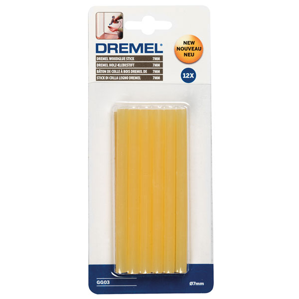 Dremel 2615GG03JA GG03 Wood High Temp Glue Sticks 7mm - Pack Of 12 | Rapid