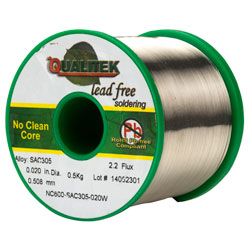 Qualitek Lead Free Solder Wire SAC305 NC600 Flux 2.2% 0.51mm 500g Reel