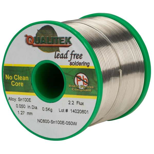 Qualitek Lead Free Solder Wire Sn100e NC600 Flux 2.2% 1.27mm 500g Reel ...