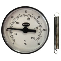 20 to 185°C, 2 Inch Dial Diameter, Pipe Surface Clip On Thermometer