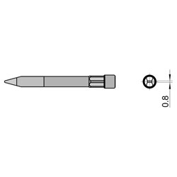 Weller T0054490599 THM B High Mass Soldering Tip Chisel 2.4 x 0.8mm