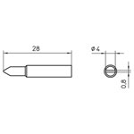 Weller T0054485399 XNT D Solder Tip Chisel 4.0 x 0.8mm