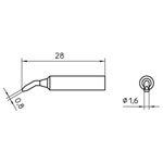 Weller T0054486499 XNT AX Solder Tip Chisel 1.6 x 0.8mm