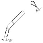 Weller T0054488399 XNT MX Solder Tip Chisel 3.2 x 0.8mm