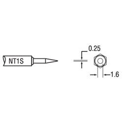 Weller NT1S NT 1S Solder Tip - Round Tip Slim Ø0.25 x 8.5mm