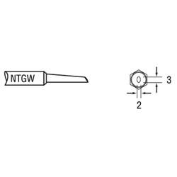 Weller NTGW NT GW Solder Tip - Gull Wing 2.0 x 3.0 x 13.4mm