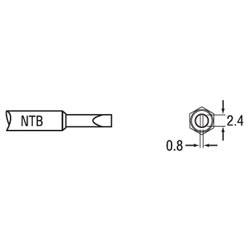 Weller NTB NT B Solder Tip - Chisel Tip 2.4 x 0.8 x 7.8mm