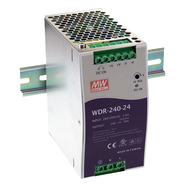  WDR-240-24 24V / 240W Slim/Wide input range PSU Active PFC