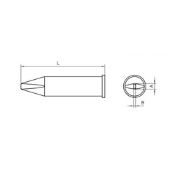 Weller T0054480499 XHT C WXP 200 / WP 200 Soldering Tip 3.2 x 1.2 x 48mm