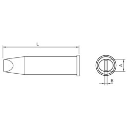 Weller T0054480599 XHT F WXP 200 / WP 200 Soldering Tip 9.3 x 2.0 x 48mm