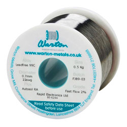 Warton Metals Autosol RA 99C Fast Flow 2% Solder Wire 22SWG 0.711mm 500g