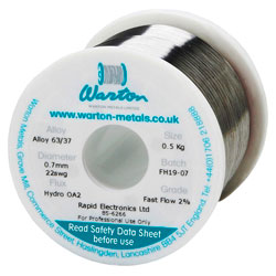 Warton Metals Hydro Flux 63/37 O/A 2% Flux Solder Wire 22SWG 0.711mm 500g