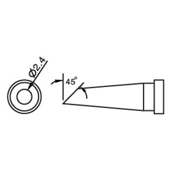 Atten AT800-2.4-BB-45 AT800 Series Soldering Tip Single Flat 2.4mm