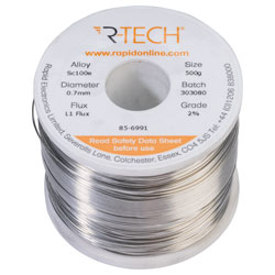 R-TECH 856991 SC100e Solder 2% L1 Flux <0.5% Halide 0.7mm 500g Reel