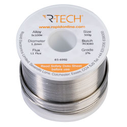 R-TECH 856992 SC100e Solder 2% L1 Flux <0.5% Halide 1.2mm 500g Reel