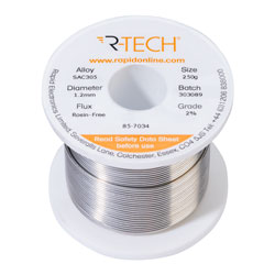 R-TECH 857034 SAC305 Solder 2% Rosin-Free HF Flux Halide-Free 1.2mm ...