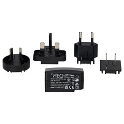 R-TECH 857074 AC/DC Adapter 5V DC 1A USB Multi Head