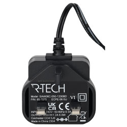 R-TECH 857075 AC/DC Adapter 5vdc 1.2amp UK Plug Top